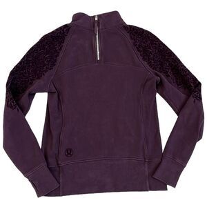 Lululemon Floral Flock Pullover Sweatshirt in‎ Black Cherry - Women’s Size 8